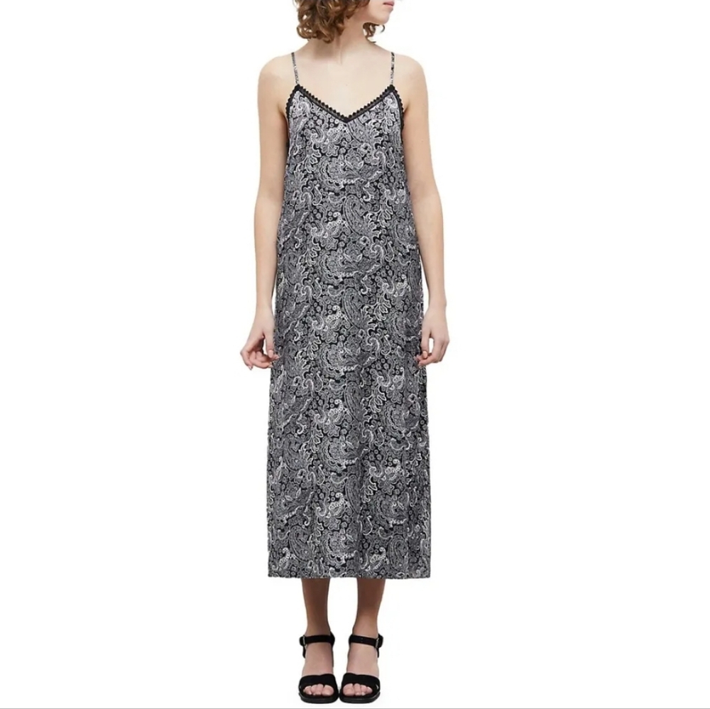 The Kooples Black and White Paisley Maxi Dress